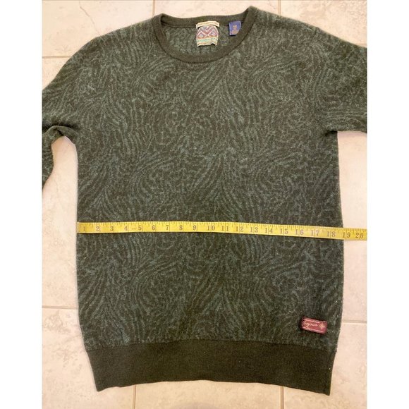 SCOTCH & SODA 100% Merino Wool Sweater XL L Dark Green Geometric Pattern - Picture 13 of 16